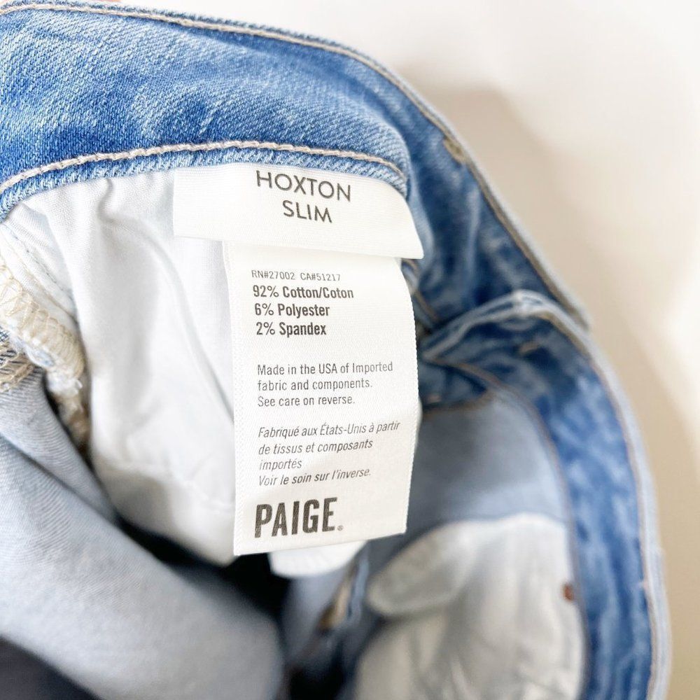 PAIGE Hoxton High Rise Slim Leg Button Fly Jeans  - Picture 9 of 9